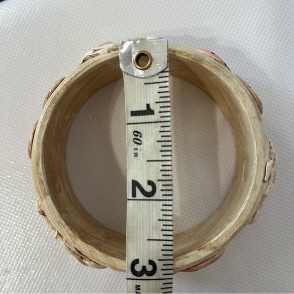 Jim Shore Wooden Bangle Bracelet Easter Rabbit Hearts 1990 - Picture 7 of 8